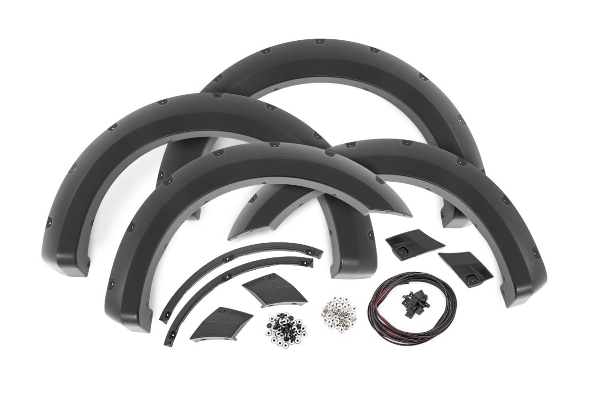 Ford F-150 Fender Flares - Rough Country - Pocket - Stone Gray - '18-'20